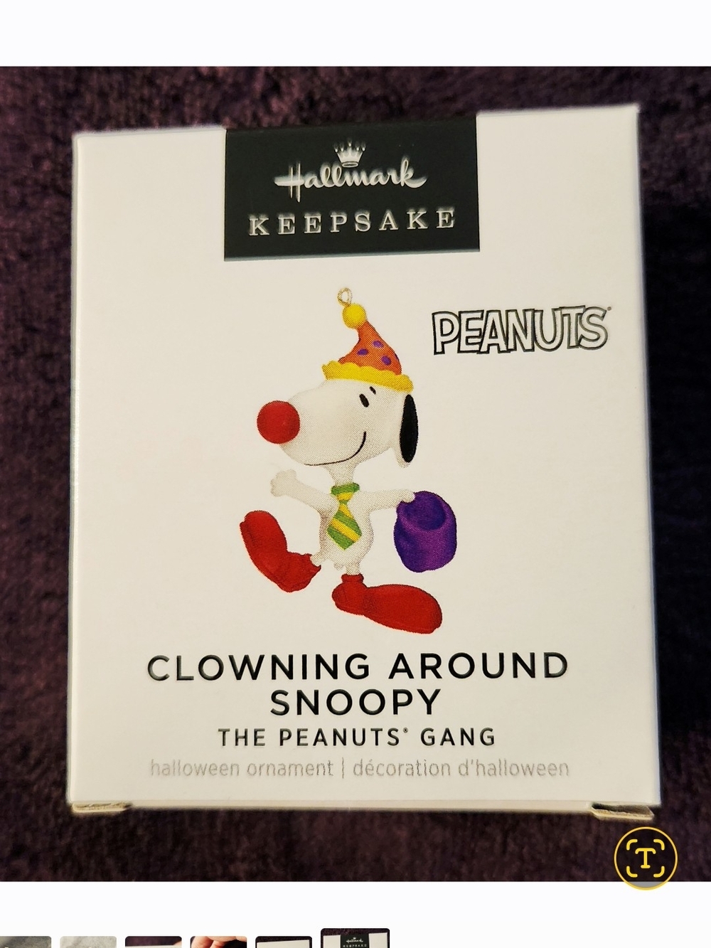 Hallmark Keepsake 2023 Peanuts Clowning Around Snoopy Halloween Ornament NIB